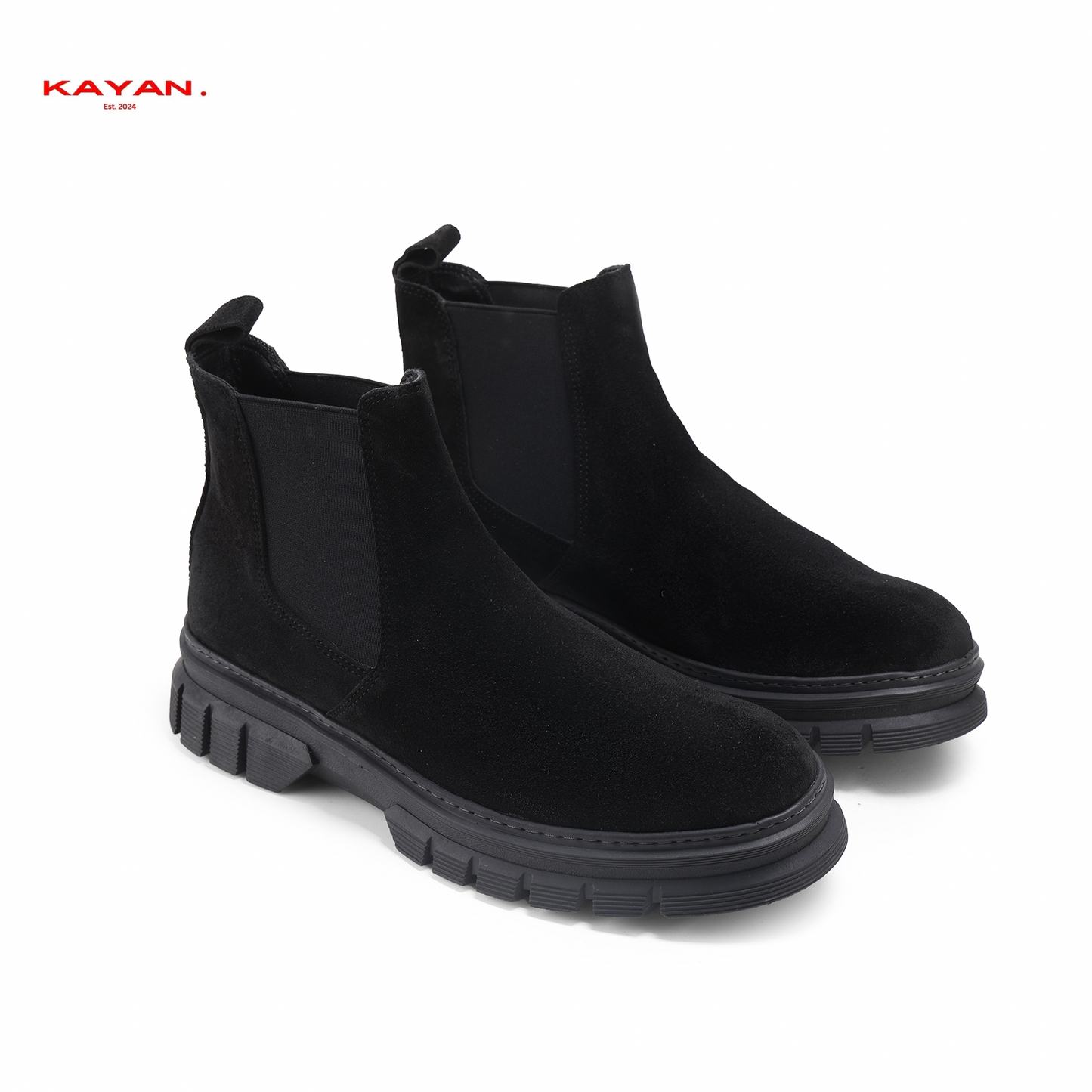 Black suede Chelsea Boot